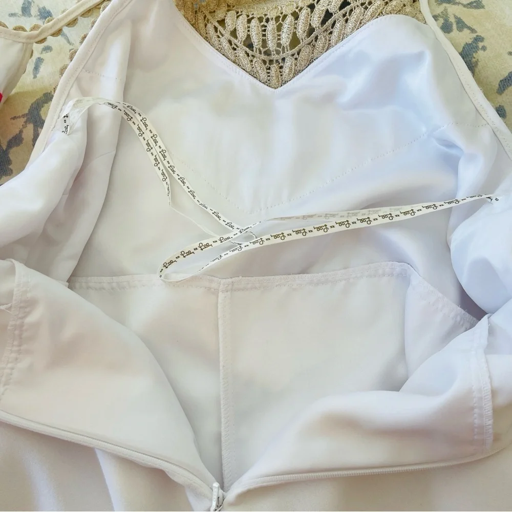 Lilly Pulitzer Pearl Romper in the color Resort White and Gold Women’s Size 0